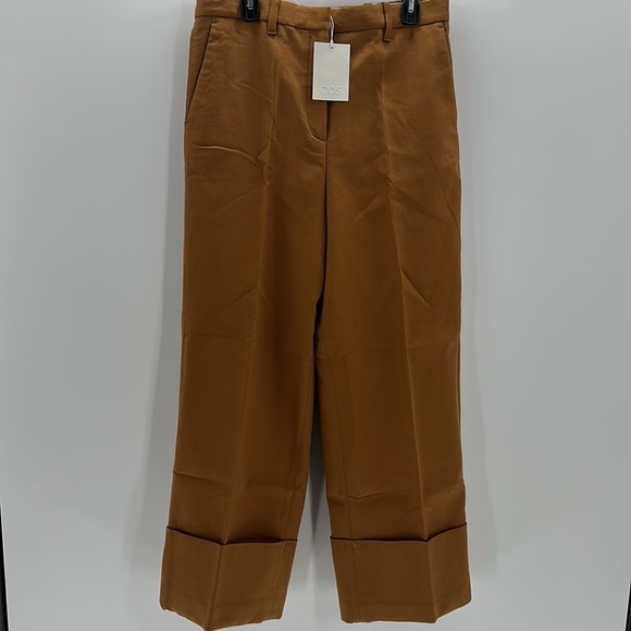 COS Cuffed Wide Leg Pants in Dark Tan, US10 - Picture 6 of 10